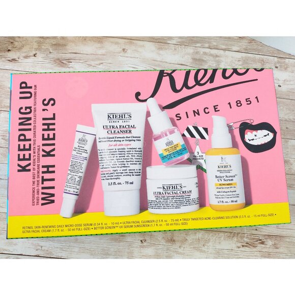 Kiehl’s Keeping Up With Kiehl’s Holiday Vault Set Cleanse Hydrate Treat Protect - Picture 12 of 13